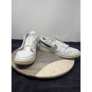 Nike Dunk Low White Leopard Suede Swoosh Casual Women's Sneakers US 7 W/O Laces